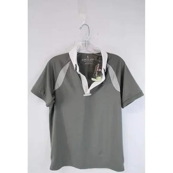 Kingsland Equestrian Short Sleeve Show Shirt Men’s Small Olive/White NWT